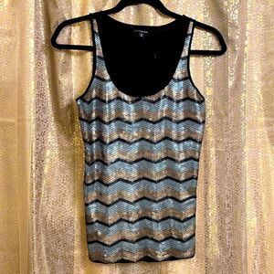 Express
matte metallic sequin chevron tank top, XS